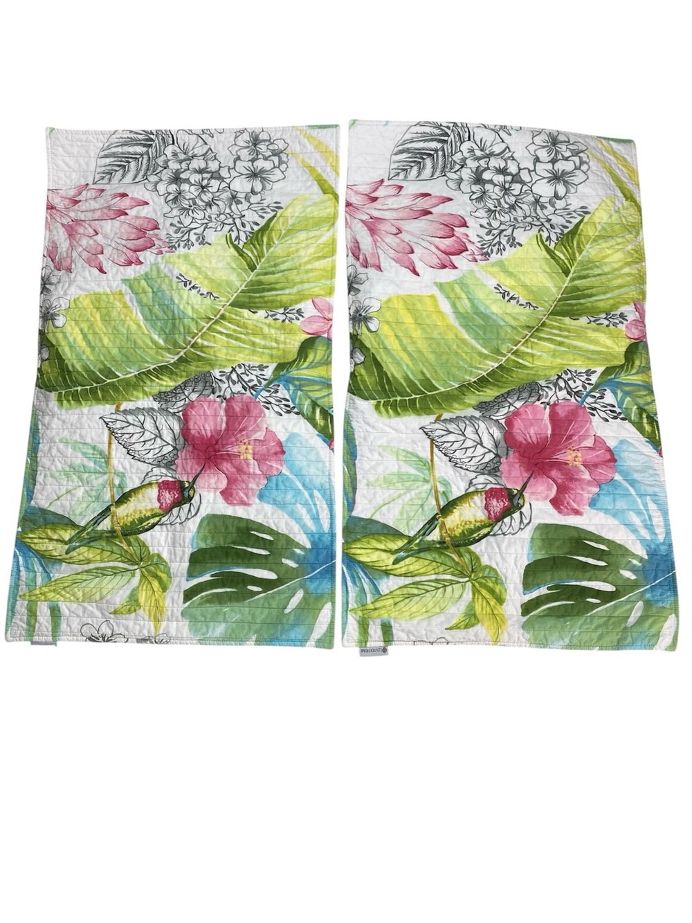Levtex Home Kalani Tropical Floral Pillow Shams Vibrant Watercolor Humming Bird